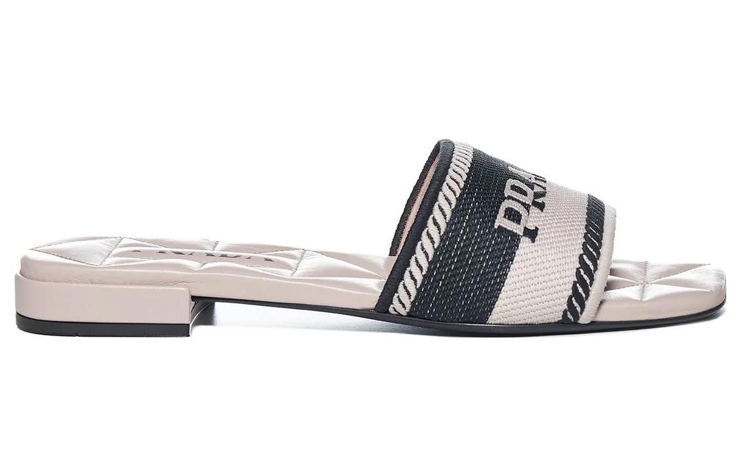(W) Prada Fashion Sandals 'Logo Embroidery Black Cream' 圖 2