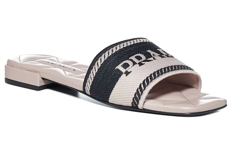 (W) Prada Fashion Sandals 'Logo Embroidery Black Cream' 圖 3