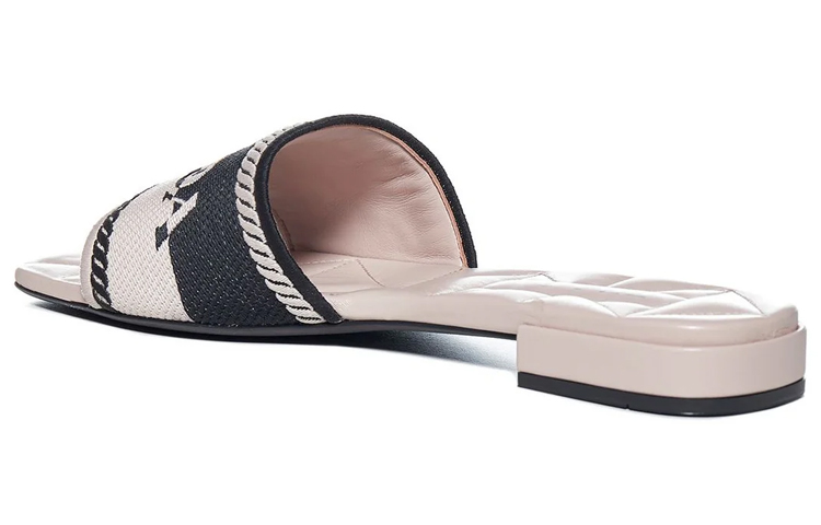 (W) Prada Fashion Sandals 'Logo Embroidery Black Cream' 圖 4