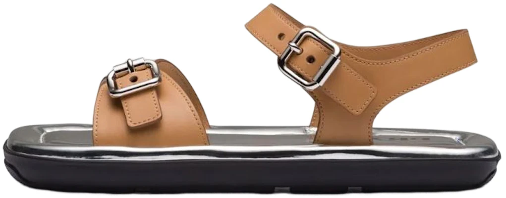 (W) Prada Platte Gesp Sandalen ''Leren Vierkante Neus Bruin'' 1X849M_248_F0P9G_F_D020 Buy (W) Prada Platte Gesp Sandalen ''Leren Vierkante Neus Bruin'' 1X849M_248_F0P9G_F_D020
