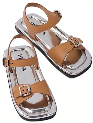 (W) Prada Platte Gesp Sandalen ''Leren Vierkante Neus Bruin'' 1X849M_248_F0P9G_F_D020 Lookbook (W) Prada Platte Gesp Sandalen ''Leren Vierkante Neus Bruin'' 1X849M_248_F0P9G_F_D020