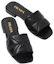 Order (W) Prada Flache Ledersandalen ''Metall-Logo - Schwarz'' 1XX583_038_F0002_F_B010
