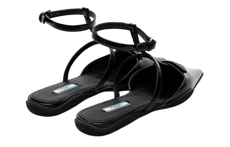 (W) Prada Flat Mules 'Black Leather' 圖 5