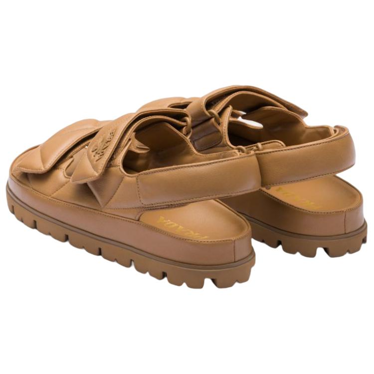 (W) Prada Flat Sandal 'Leather Logo - Brown' 圖 5