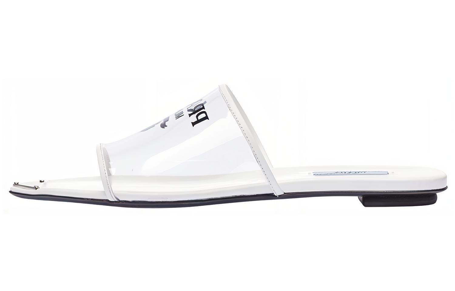 (Women) Prada Flat Sandals 'Logo Print - White' 1XX636_3LK3_F0009_F_005