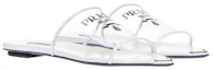 Order (W) Prada Platte Sandalen ''Logo Print - Wit'' 1XX636_3LK3_F0009_F_005
