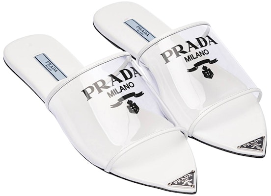 (Women) Prada Flat Sandals 'Logo Print - White' 1XX636_3LK3_F0009_F_005 Lookbook (Women) Prada Flat Sandals 'Logo Print - White' 1XX636_3LK3_F0009_F_005