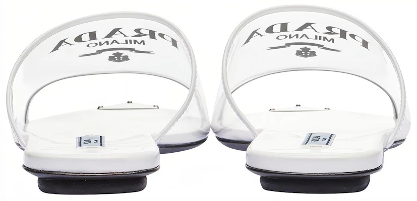 (W) Prada Platte Sandalen ''Logo Print - Wit'' 1XX636_3LK3_F0009_F_005 Shop (W) Prada Platte Sandalen ''Logo Print - Wit'' 1XX636_3LK3_F0009_F_005