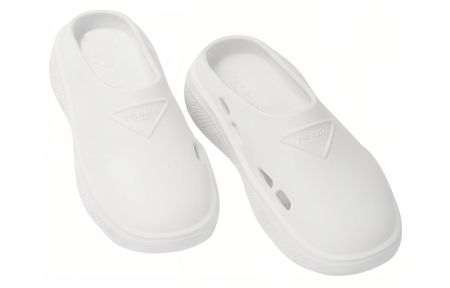(W) Prada Foam Rubber Mules 'White' 圖 5