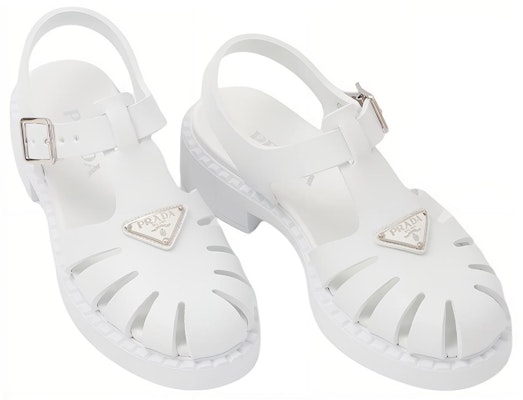 (Women) Prada Foam Rubber Sandals 'White' 1X857M_3LKK_F0009_F_050 Shop (Women) Prada Foam Rubber Sandals 'White' 1X857M_3LKK_F0009_F_050
