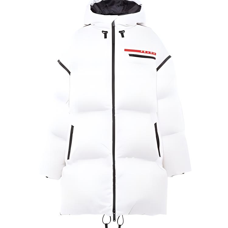 (Women) PRADA FW21  Oversized Long Nylon Down Jacket - White 29Y985-1ZT6-F027K-S-212