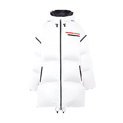 (Women) PRADA FW21 Oversized Long Nylon Down Jacket - White 29Y985-1ZT6-F027K-S-212
