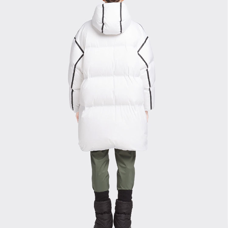 Shop (Women) PRADA FW21  Oversized Long Nylon Down Jacket - White 29Y985-1ZT6-F027K-S-212