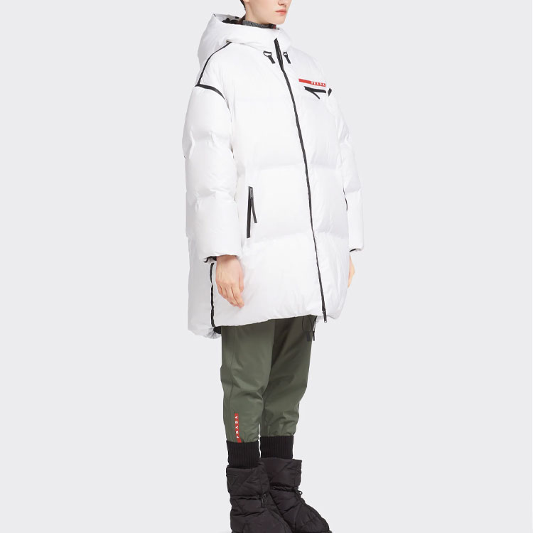 Purchase (Women) PRADA FW21  Oversized Long Nylon Down Jacket - White 29Y985-1ZT6-F027K-S-212