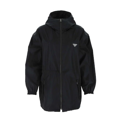 (Women) PRADA FW21 Black Hooded Jacket with Detachable Sleeves. 291828-1WQ8-F00YE