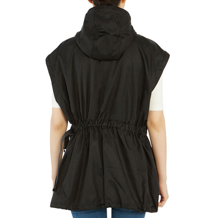 Cheap (Women) PRADA FW21 Black Hooded Jacket with Detachable Sleeves. 291828-1WQ8-F00YE