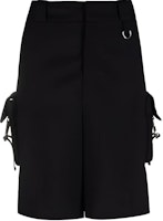 (Women) PRADA FW21 Black Logo Knee-Length Cargo Shorts. P281E1-ZFHS2-12 (Women) PRADA FW21 Black Logo Knee-Length Cargo Shorts. P281E1-ZFHS2-12