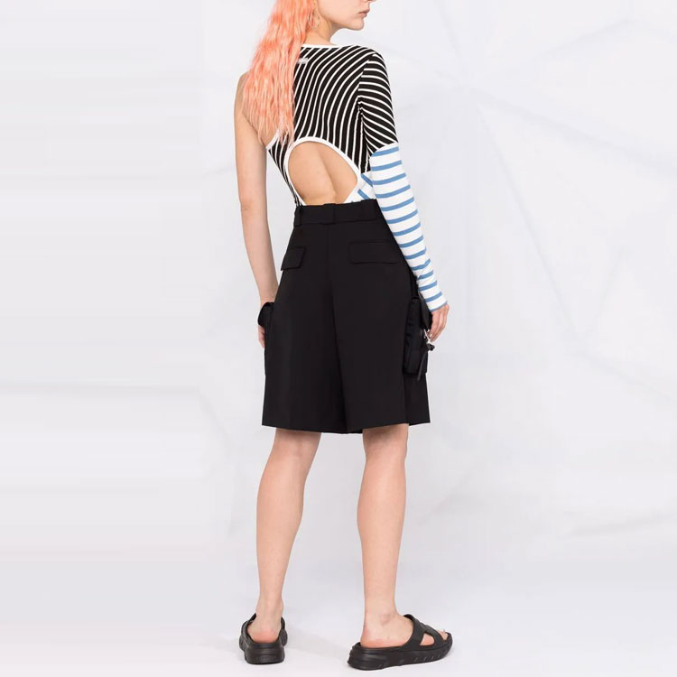 Purchase (W) PRADA FW21 黑色標誌膝上工裝短褲。 P281E1-ZFHS2-12