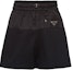 Buy (W) PRADA FW21黑色宽松短裤,标志性Logo及纯色设计. 132353-1YYA-F0806-S-212