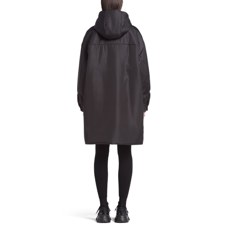 Shop (Women) PRADA FW21 Black Recycled Nylon Hooded Coat Casual Style. 291960-1WQ9-F0002-S-212