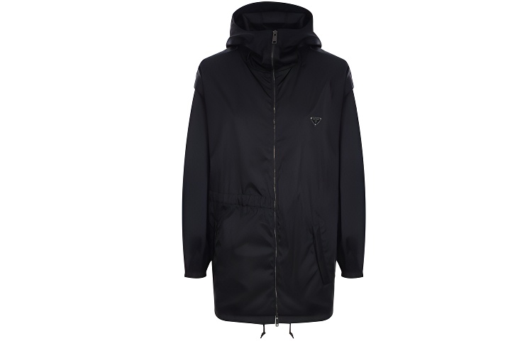 (Women) PRADA FW21 Detachable Sleeve Logo Long Sleeve Jacket Black. 291828S2021-WQ8F-00YE