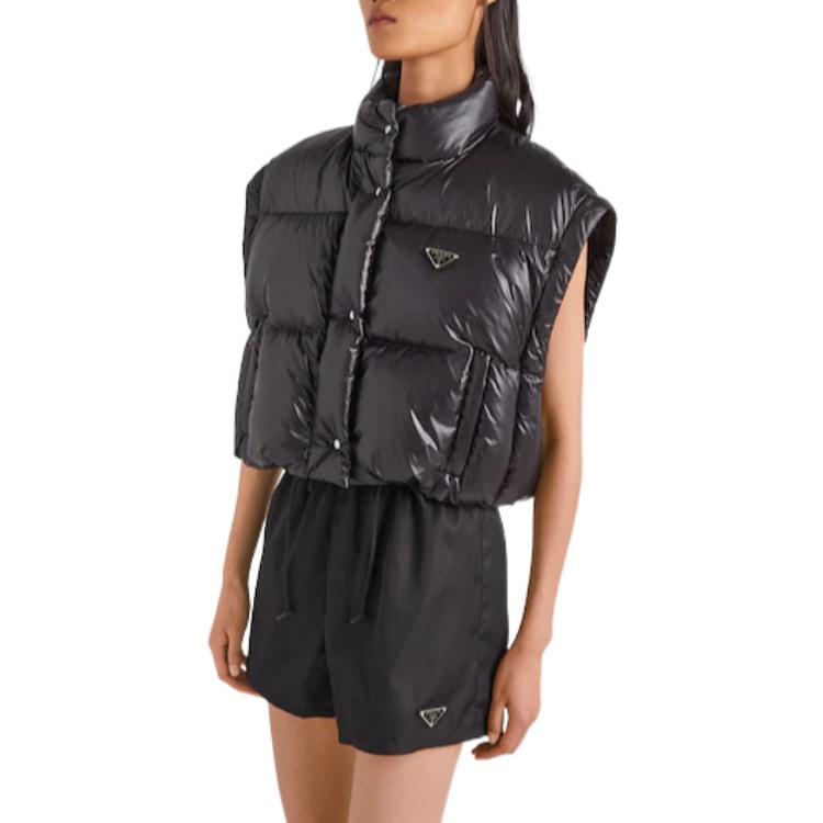 Details for (Women) PRADA FW22  Black Down Jacket Detachable High Collar Loose Fit 291805-11A9-F0002