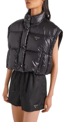 (Women) PRADA FW22 Black Down Jacket Detachable High Collar Loose Fit 291805-11A9-F0002 Details for (Women) PRADA FW22 Black Down Jacket Detachable High Collar Loose Fit 291805-11A9-F0002