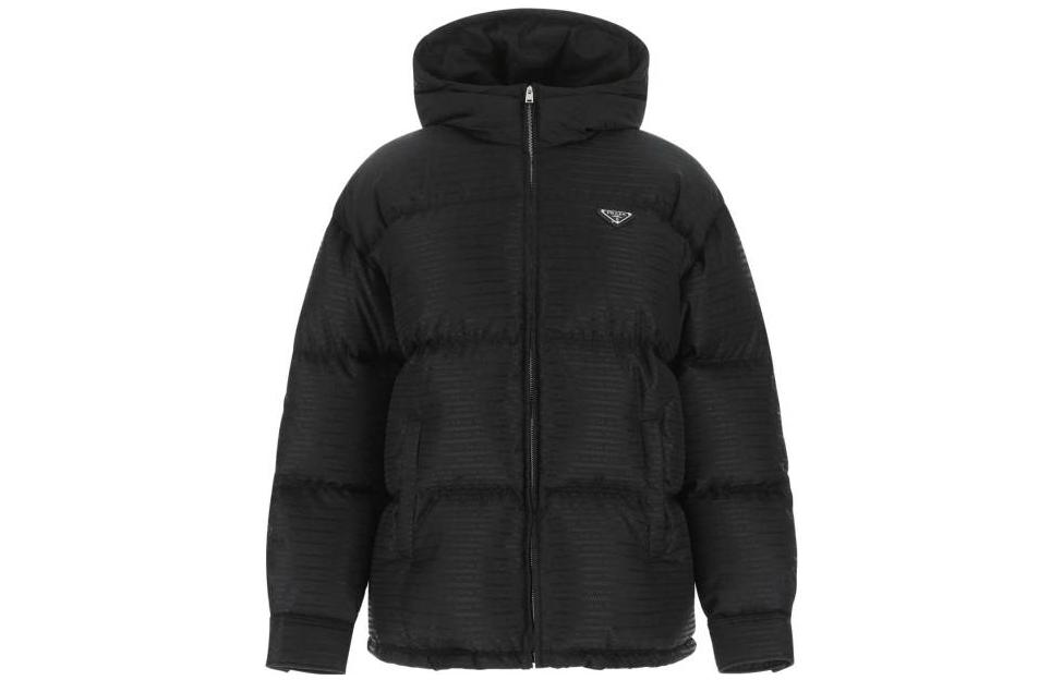 Order (Women) PRADA FW22  Black Down Jacket Winter Warm Hooded Coat 292052-11FC-F0002-S-222