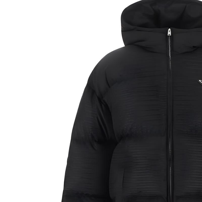 Sizing (Women) PRADA FW22  Black Down Jacket Winter Warm Hooded Coat 292052-11FC-F0002-S-222