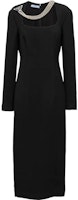(Women) PRADA FW22 Black Long Sleeve Dress with Necklace Detail. P3I42-101R-F0002-S-222 (Women) PRADA FW22 Black Long Sleeve Dress with Necklace Detail. P3I42-101R-F0002-S-222