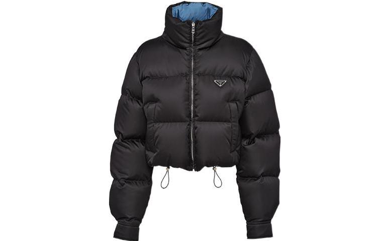 (Women) PRADA FW22  Black Puffer Jacket Winter Warm Outdoor Down Coat 292056-1WQ8-F0002-S-222