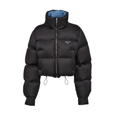(Women) PRADA FW22 Black Puffer Jacket Winter Warm Outdoor Down Coat 292056-1WQ8-F0002-S-222