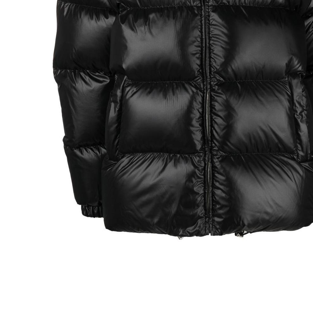 Cheap (Women) PRADA FW22  Black Puffer Jacket with Logo Print and Zip Design. 292065-11A9-F0002-S-222