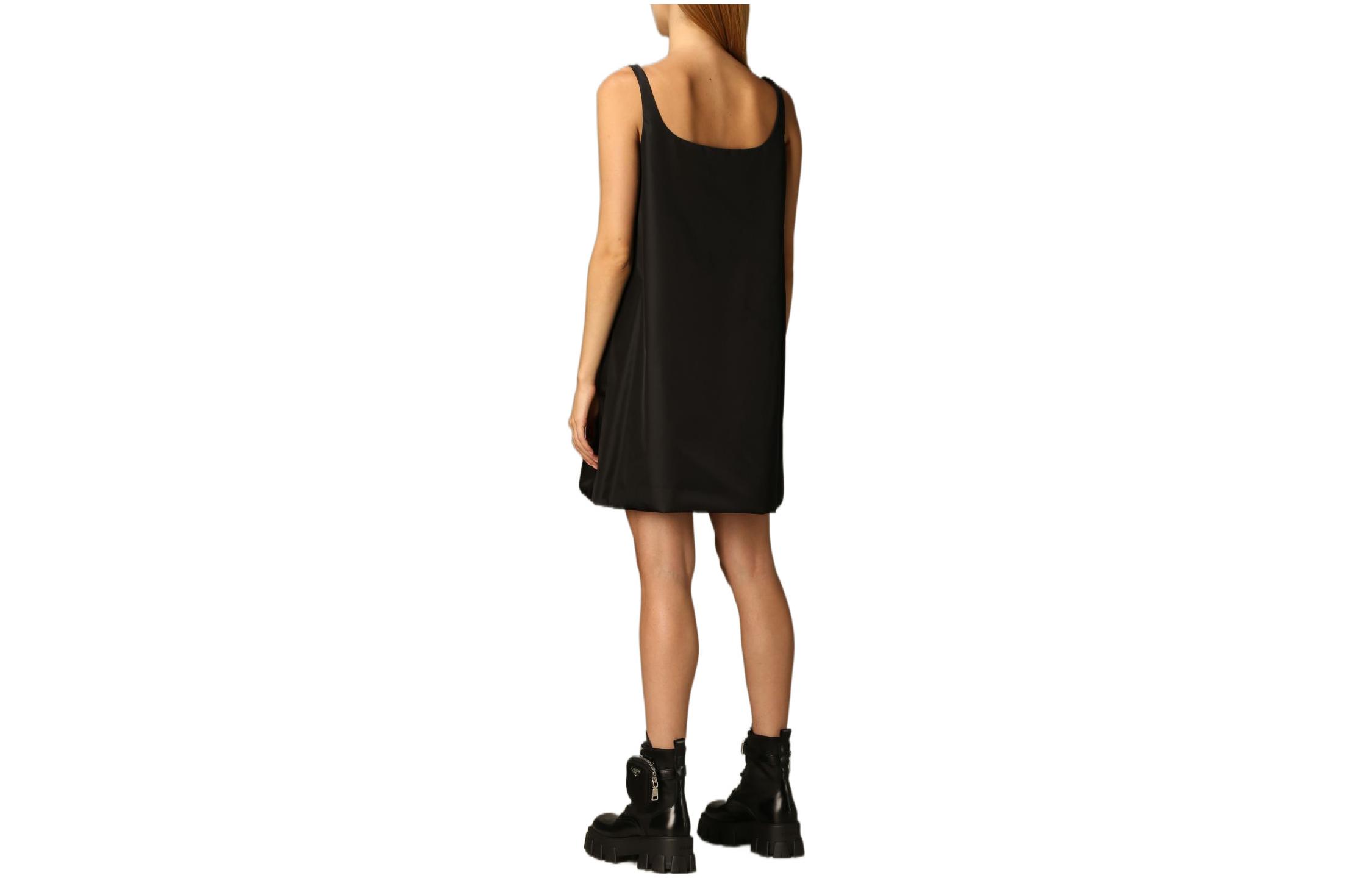 (Women) PRADA FW22  Black Sleeveless Loose Fit Square Neck Dress 230621-1WQ8-F0002-S-201 圖 3
