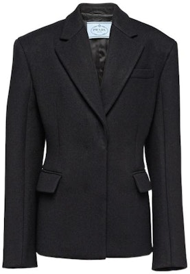 (W) PRADA FW22 黑色純色長袖西裝外套. P504N-180-F0002-S-222 Buy (W) PRADA FW22 黑色純色長袖西裝外套. P504N-180-F0002-S-222