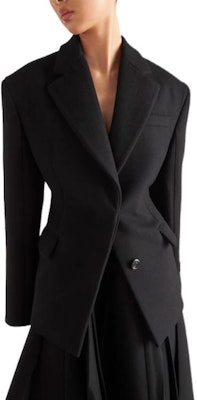 (W) PRADA FW22 黑色純色長袖西裝外套. P504N-180-F0002-S-222 Lookbook (W) PRADA FW22 黑色純色長袖西裝外套. P504N-180-F0002-S-222