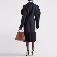 Shop (W) PRADA FW22 深藍純色長袖扣釦大衣 P655PP-117O-F0008-S-222