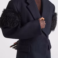 Purchase (W) PRADA FW22 深藍純色長袖扣釦大衣 P655PP-117O-F0008-S-222