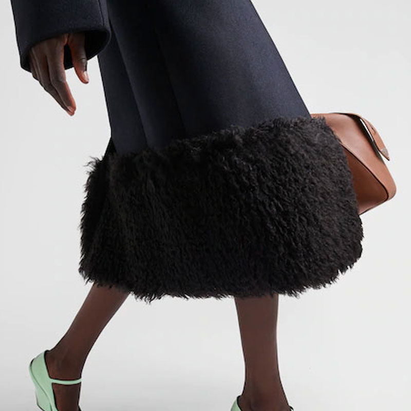 Details for (Women) PRADA FW22  Dark Blue Solid Button-Up Long Sleeve Coat P655PP-117O-F0008-S-222