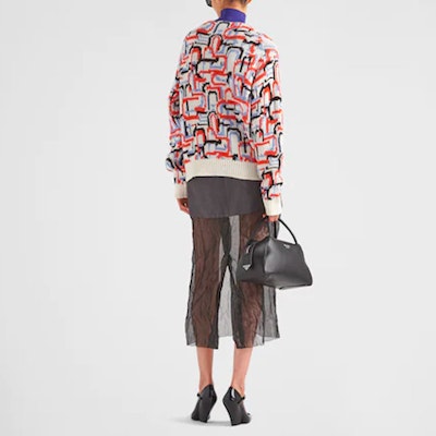 (W) Suéter de Cachemir Cuello Alto Geométrico Naranja PRADA FW22. P26474-114C-F0049-S-222 Shop (W) Suéter de Cachemir Cuello Alto Geométrico Naranja PRADA FW22. P26474-114C-F0049-S-222