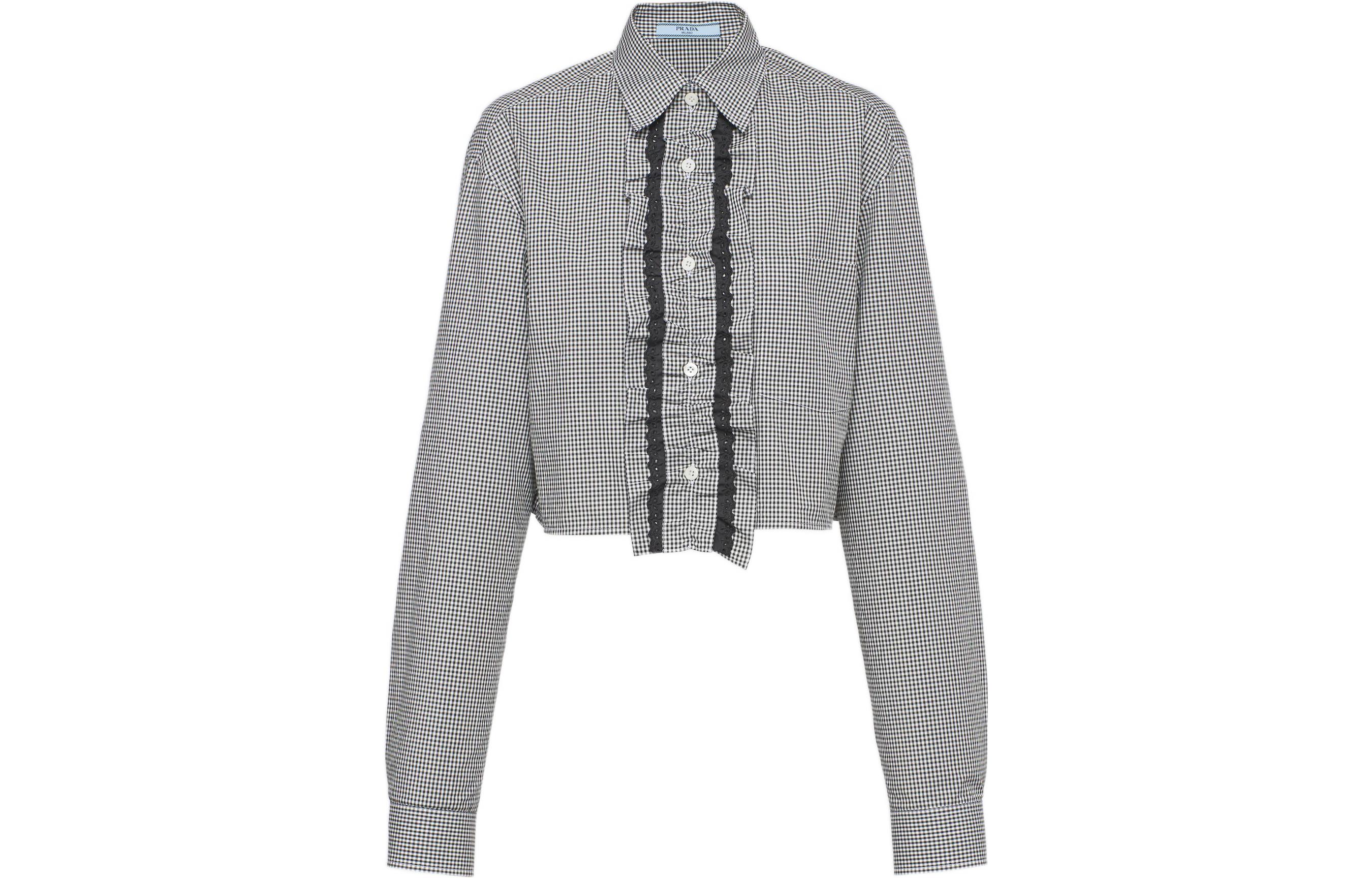 Order (W) PRADA FW22 灰色格紋防曬長袖襯衫 P407GC-109C-F0002-S-221