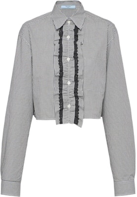 (Women) PRADA FW22 Grey Checkered Long-Sleeve Sun Protection Shirt. P407GC-109C-F0002-S-221 Order (Women) PRADA FW22 Grey Checkered Long-Sleeve Sun Protection Shirt. P407GC-109C-F0002-S-221
