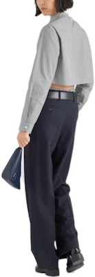 (Women) PRADA FW22 Grey Checkered Long-Sleeve Sun Protection Shirt. P407GC-109C-F0002-S-221 Details for (Women) PRADA FW22 Grey Checkered Long-Sleeve Sun Protection Shirt. P407GC-109C-F0002-S-221