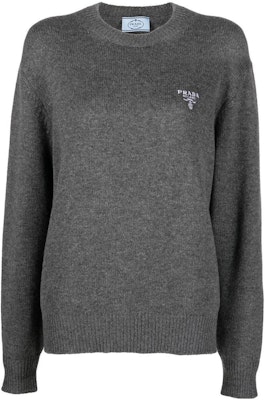 (W) PRADA FW22 Sweater Abu-Abu Solid Knit Crewneck. P24R1A-102N-F0480-S-221 Buy (W) PRADA FW22 Sweater Abu-Abu Solid Knit Crewneck. P24R1A-102N-F0480-S-221