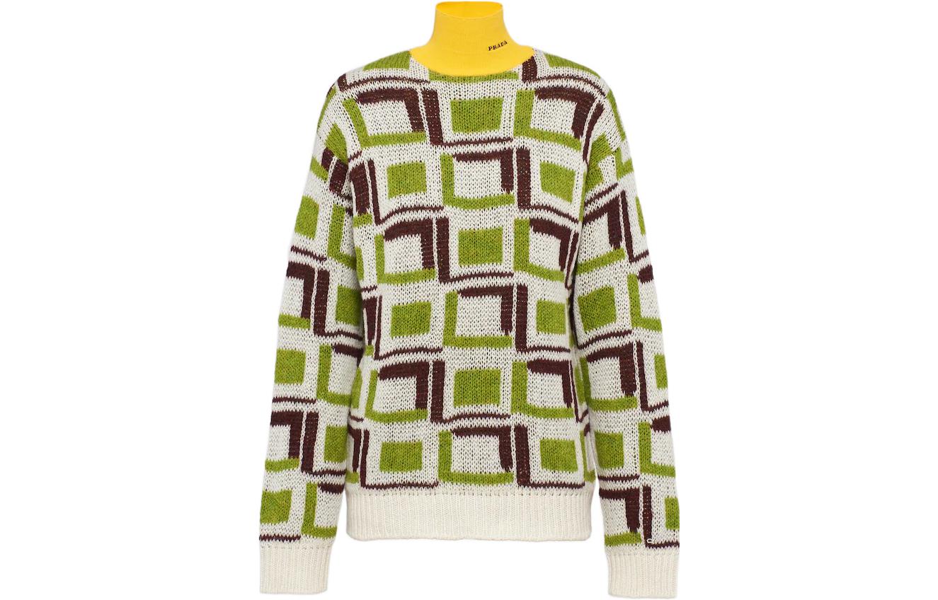 Order (Women) PRADA FW22  Ivy Green Colorblock High-Neck Pullover Sweater P26474-114B-F077G-S-222