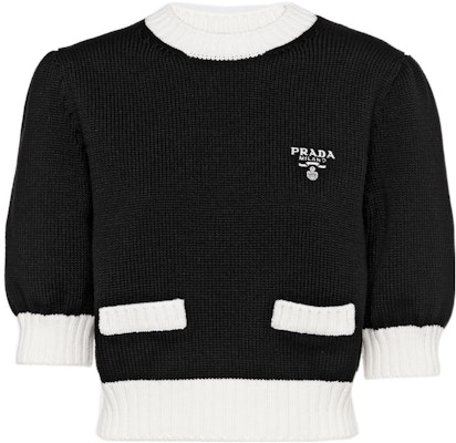 (Women) PRADA FW22 Logo Knit Crewneck Sweater Black P24I1R-1ZO5-F0967-S-212 Buy (Women) PRADA FW22 Logo Knit Crewneck Sweater Black P24I1R-1ZO5-F0967-S-212