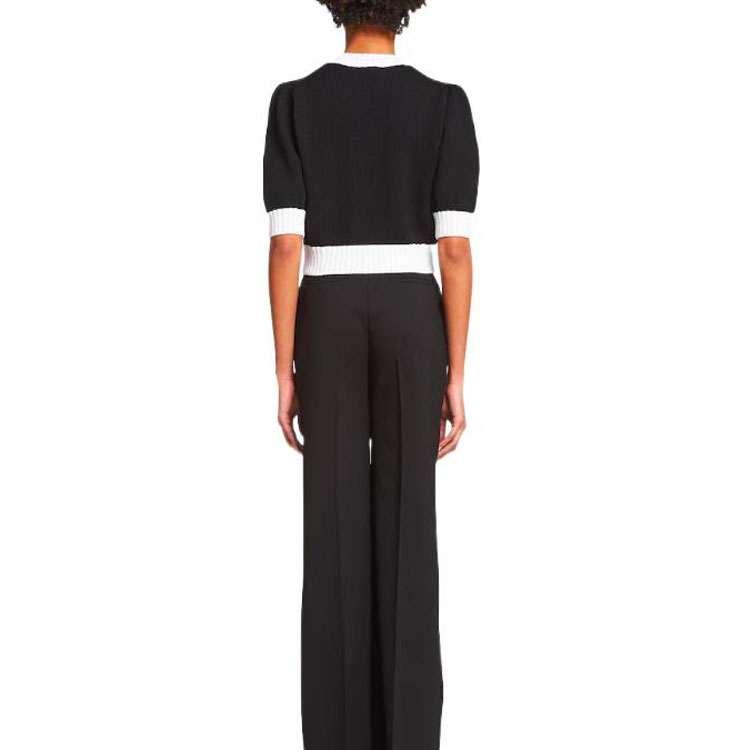 Shop (Women) PRADA FW22  Logo Knit Crewneck Sweater Black P24I1R-1ZO5-F0967-S-212