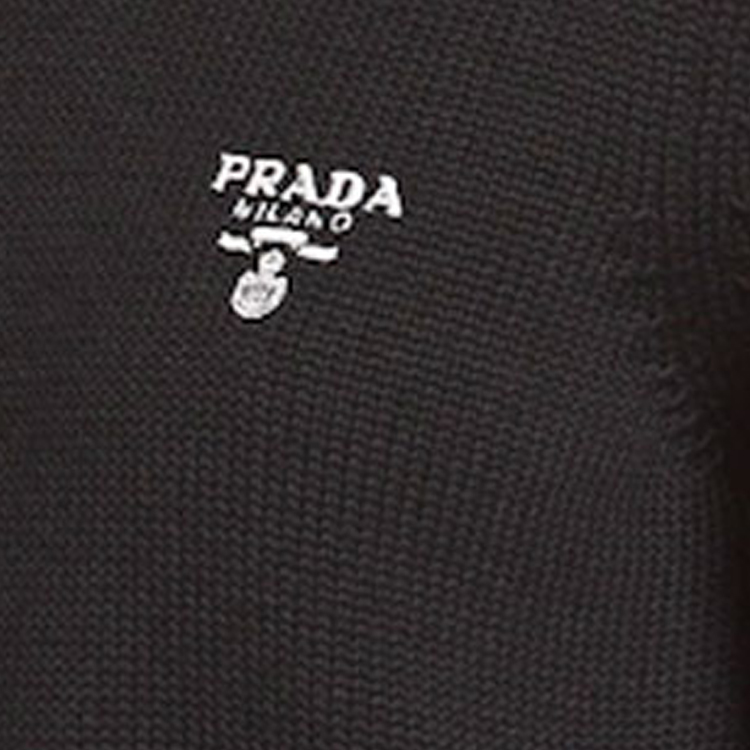 Sizing (Women) PRADA FW22  Logo Knit Crewneck Sweater Black P24I1R-1ZO5-F0967-S-212