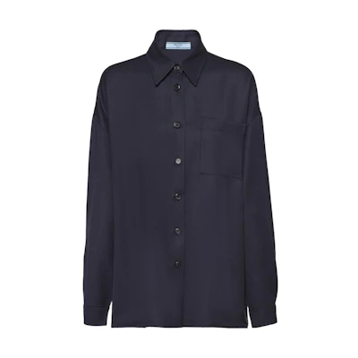 (Women) PRADA FW22 Navy Blue Shirt P495F-108W-F0008-S-221