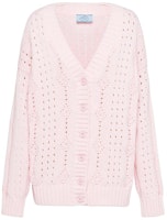 (Women) PRADA FW22 Pink Knit Cardigan Sweater P25L48-11GB-F0028-S-222 (Women) PRADA FW22 Pink Knit Cardigan Sweater P25L48-11GB-F0028-S-222